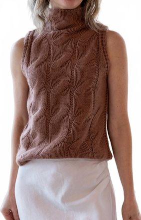 Sablyn Salvia Sleeveless Turtleneck Top In Sand