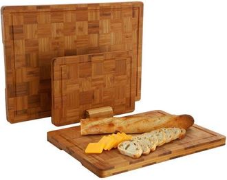 MegaChef 3 Piece Wood Cutting Board Set in Brown at Nordstrom