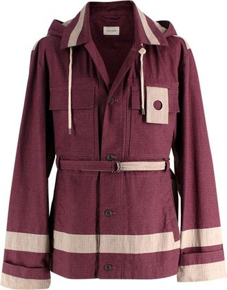 Craig Green Burgundy/Beige Panelled Utility Jacket Size L