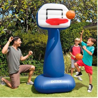 Trade Shop Trade Shop - Basket Gonfiabile Palla Canestro Per Bambini Con 2 Palloni Alto 208 Cm