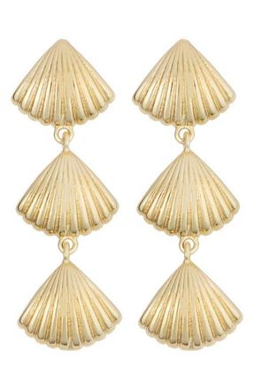 Panacea Linear Shell Drop Earrings in Gold at Nordstrom