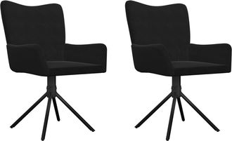 vidaXL Vidaxl - Sillas De Comedor Giratorias 2 Uds Terciopelo Negro