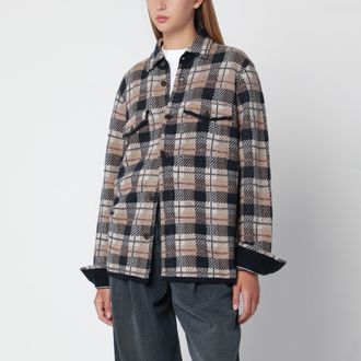 Guest In Residence Camicia a quadri Plaid Work color cammello in cashmere