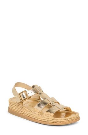 Dolce Vita Shenna Slingback Platform Sandal in Gold Distressed Leather at Nordstrom, Size 7.5