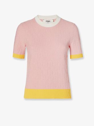 Fendi Maglia in cotone e seta con motivo FF all-over - FENDI - gender_Woman
