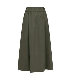 Neo Noir Poplin Skirt - female - Neo Noir - Midi Skirts - Green - XL - Skirts