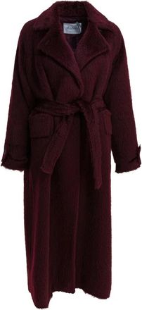 Max Mara Albata Coat - Dames - Jas met riem - Rood - 3XS - Wol - Jassen
