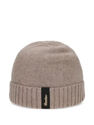 Borsalino Light Brown Logo Beanie Cap