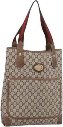 Gucci Pre-owned Vintage Tote Bag - Dames - Vintage Shopper - Beige - ONE Size - Leer - Vintage