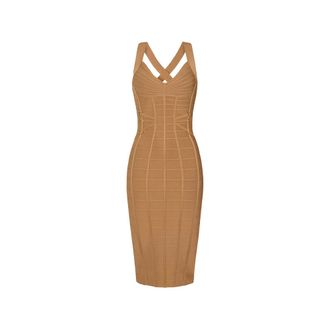 Elisabetta Franchi 3D Knit Pencil Midi Dress