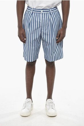 Marni Cotton 1-Pleat Shorts with Balanced Stripe Pattern size 52
