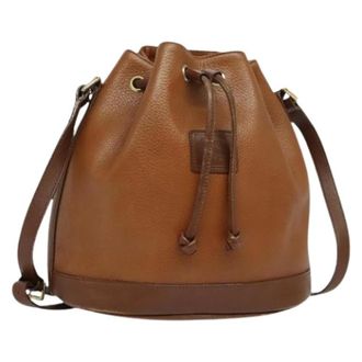 Burberry Pre-owned Bucket Bags, female, Brown, Size: ONE SIZE Pre-owned Leather Shoulder Bag