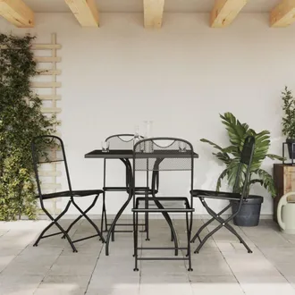 vidaXL Juego De Comedor De Jard&iacute;n 5 Pzas Malla Met&aacute;lica Gris Antracita Vidaxl