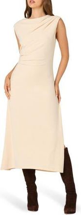 ASTR the Label Drape Sleeveless Midi Dress in Buttercream at Nordstrom Rack, Size Large