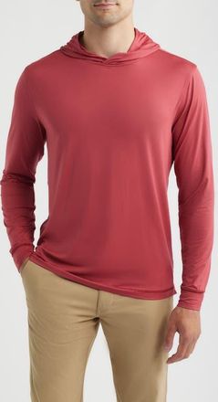 Johnnie-O Talon PREP-FORMANCE Long Sleeve Hooded T-Shirt in Racing Red at Nordstrom, Size Xx-Large
