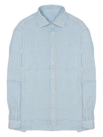 120% Lino Vertical Stripes Linen Button-Down Shirt