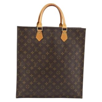 Louis Vuitton Vintage Sac Plat Bag Monogram Canvas Brown Canvas Handbag (Pre-Owned)