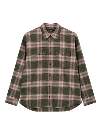 TOMBOY checked-pattern chest-pocket shirt - men - Cotton - M - Green