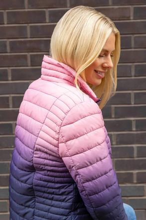 Roman Ombre Funnel Neck Padded Coat