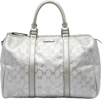 Gucci Pre-owned Boston Bag - Dames - Vintage Handtas - Grijs - ONE Size - Leer - Vintage
