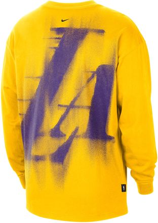 Nike Los Angeles Lakers Standard Issue Nike Mens Dri-FIT Long-Sleeve Basketball Top in Yellow | II5776-728