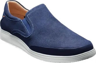 Samuel Hubbard Mens Olema Slip-On Shoes In Navy Nubuck