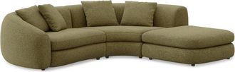 Castlery Fable Single Arm Sectional Sofa Right Facing Customized, Performance Boucle Moss, Spill Resistant, Ultra Deep Seats for Castlery