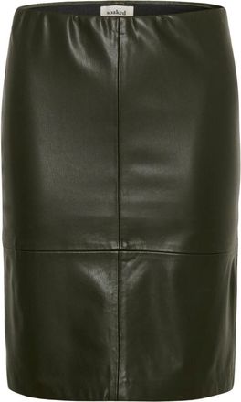 Soaked In Luxury Slkaylee Folly Rok - Dames - Leren & Su&egrave;de rokken - Groen - M - Leer - Rokken