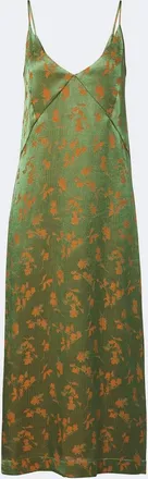 Dries Van Noten Floral jacquard satin slip dress