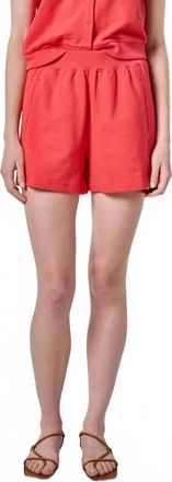 Lilla P Textured Terry Shorts In Zinnia