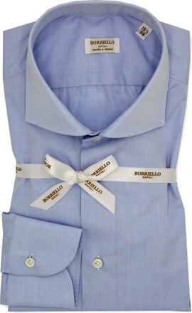 Borriello Formal Shirt - Heren - Zakelijke Overhemden - Blauw - S - Leer - Overhemden