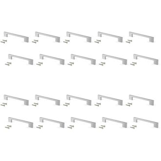 Emuca Maniglie per Mobile Interasse 128 mm Zama Niquel Satinato 20 Pezzi Emuca