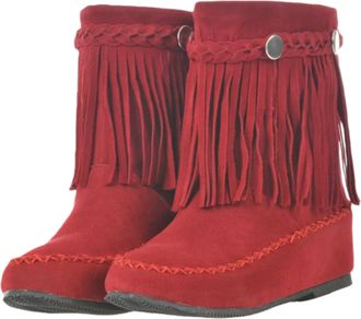 Generic Knee High Boots Women Fringe Tassel Flat Ankle Cowboy Boots for Women Short Cowgirl Booties Western Fringed Ankle Boots Booties Fall Winter Shoes Foot