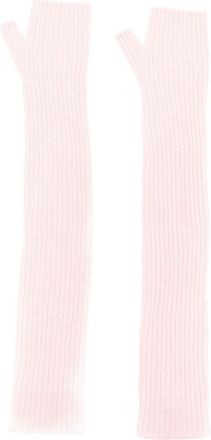 Barrie long knit fingerless gloves - women - Cashmere - One Size - Pink