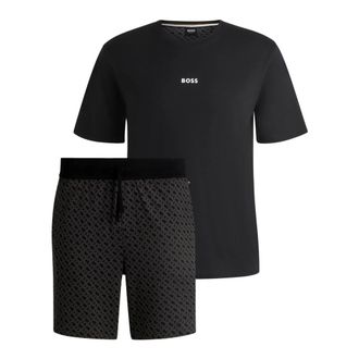 HUGO BOSS Nachtkleding, Heren, Zwart, S, Katoen, Relax Short Set