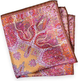 Paul Fredrick Medallion Silk Pocket Square