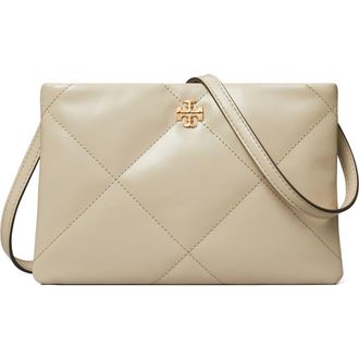 Tory Burch Kira Diamond Quilted Leather Crossbody Bag in Light Stone at Nordstrom