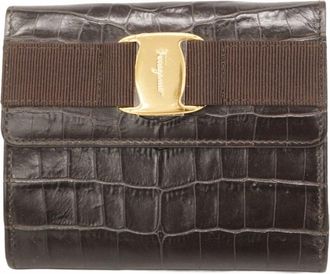 Ferragamo Brown Leather Wallet (Bi-Fold) (Pre-Owned)