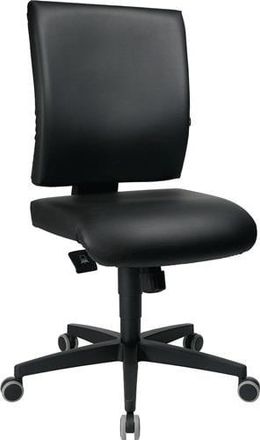 Topstar Silla Giratoria Industrial Lightstar 10 Ruedas Para Suelo Duro Cubierta De Cuero Sint&eacute;tico Negro 410-530mm