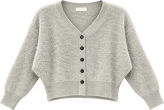 Meimeij Cardigan con scollo a V e bottoni - - Knitwear - Donna - Grigio - 2XS