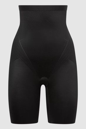 Spanx Shapewear Firming High-waisted Mid-thigh Shorts, Black, Size: XS