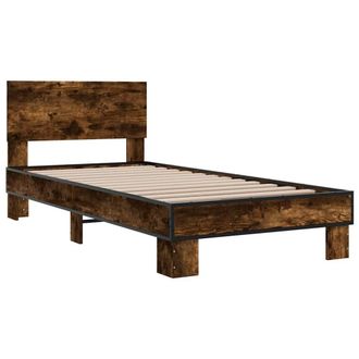 Berkfield Home Durable Bed Frame without Mattress Smoked Oak 90x200 cm in Brown
