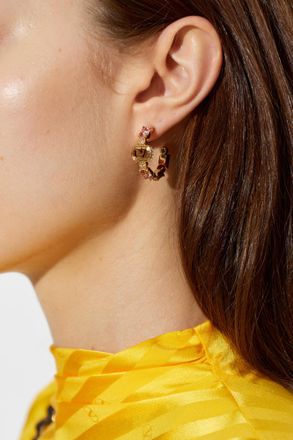 Valentino Garavani Earrings With Shimmering Crystals, Womens, Gold