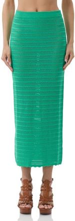 AFRM Dorota Open Stitch Maxi Skirt in Summer Grass at Nordstrom, Size X-Large