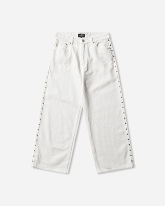 AFB Super Baggy Studded Pants White