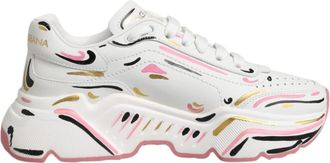 Dolce & Gabbana Multicolor Handgeschilderde Daymaster Sneaker Schoenen - Dames - Sneakers - Veelkleurig - 35 EU - Leer - Schoenen