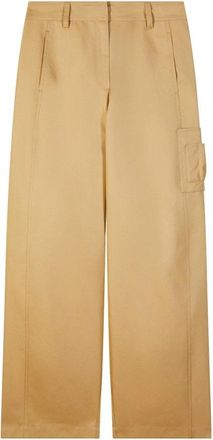 Patrizia Pepe Rechte broek - Dames - Straight fit broeken - Beige - L - Katoen - Broeken
