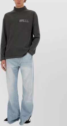 ERL printed t-shirt with high collar and long sleeves