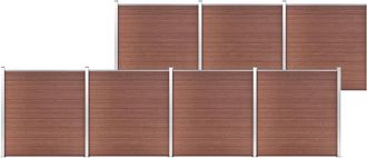 vidaXL Valla De Jard&iacute;n De Wpc Marr&oacute;n 1218x186 Cm Vidaxl
