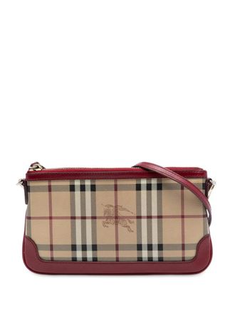 Burberry 2000-2017 Haymarket Check Coated Canvas Peyton crossbody bag - Marrone